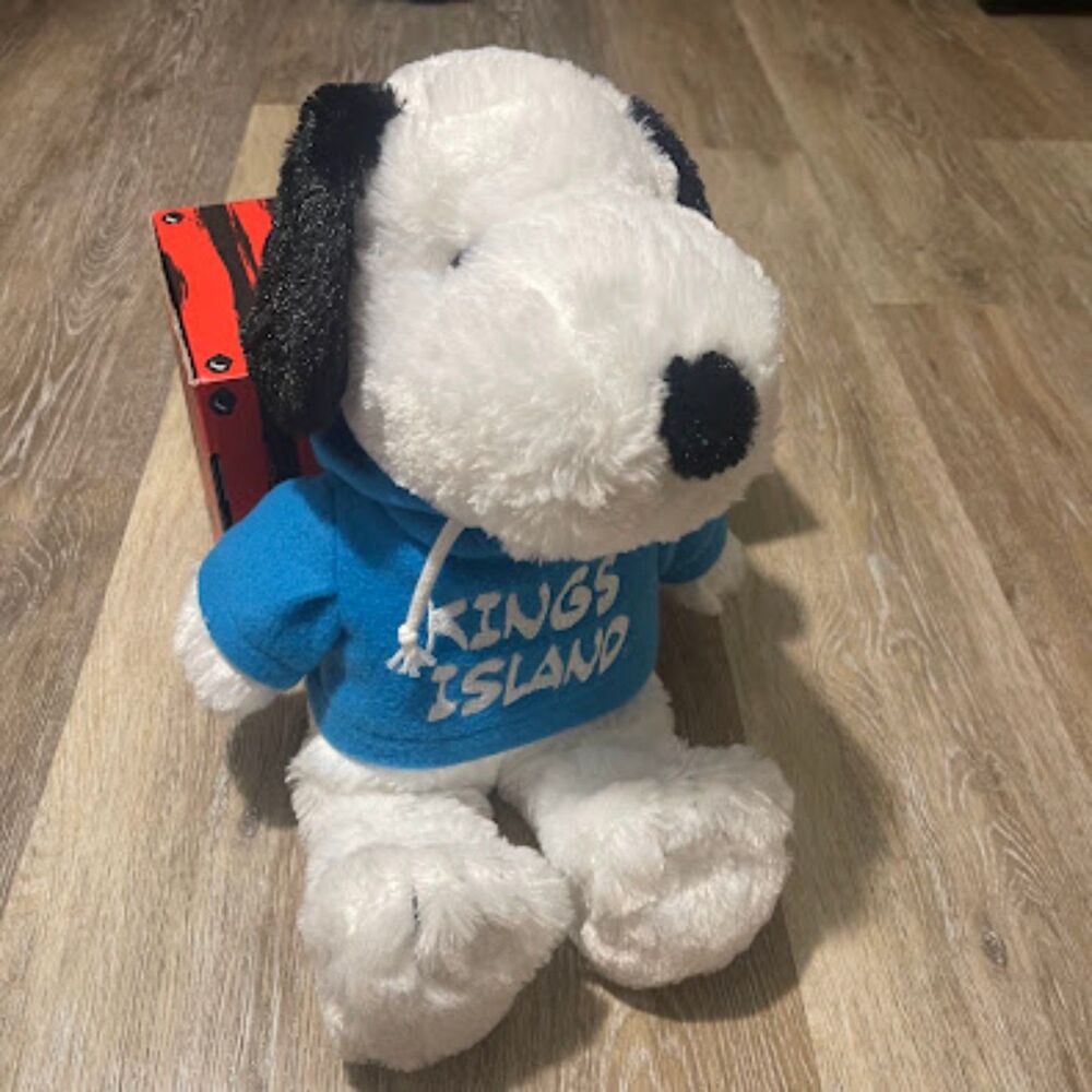 Cedar Fair - Kings Island Amusement Park - Peanuts Snoopy Plush 14” Blue Hoodie